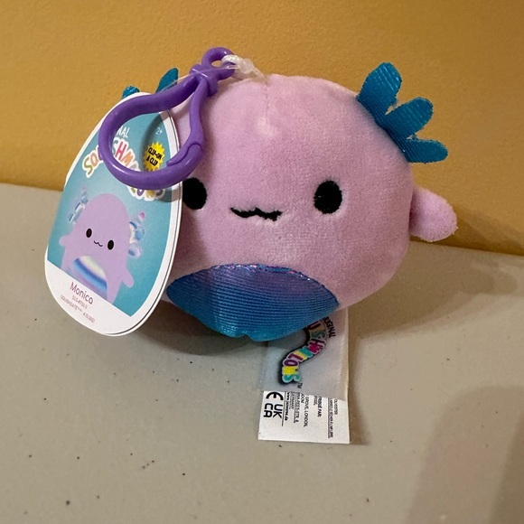 Nwt  squishmallow clip 3" Monica Axolotl - Picture 4 of 5